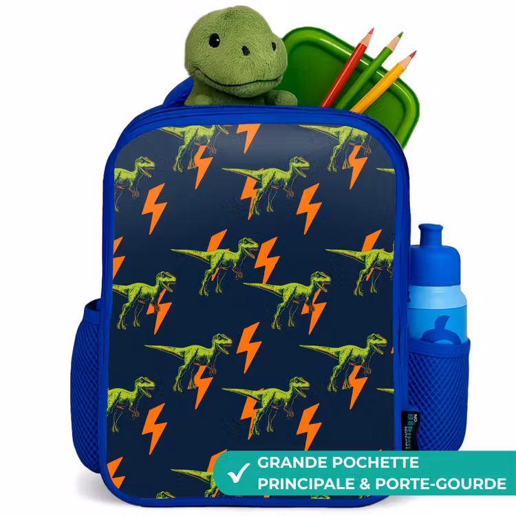 Sac à dos enfant - Bleu - Dinos - Foudre - Animaux - Bleu — 5