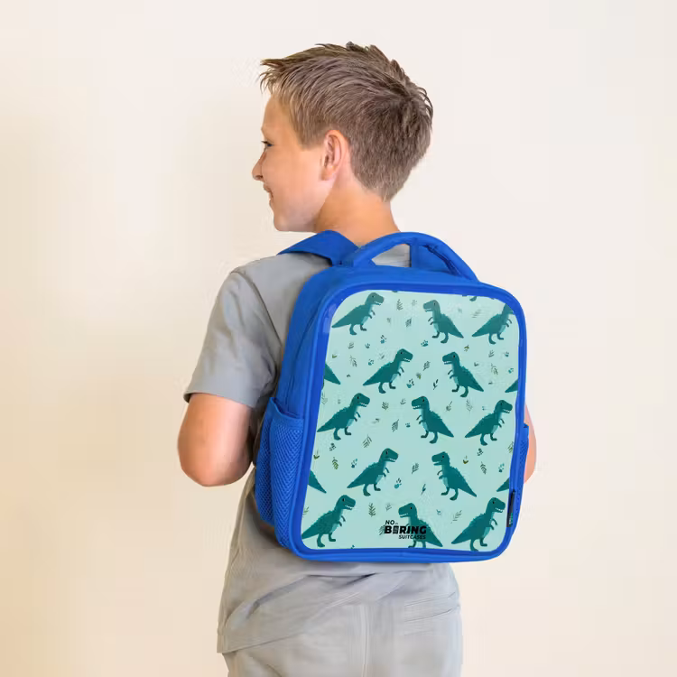 Sac à dos enfant - Bleu - Dinos - Motif - Vert — 2