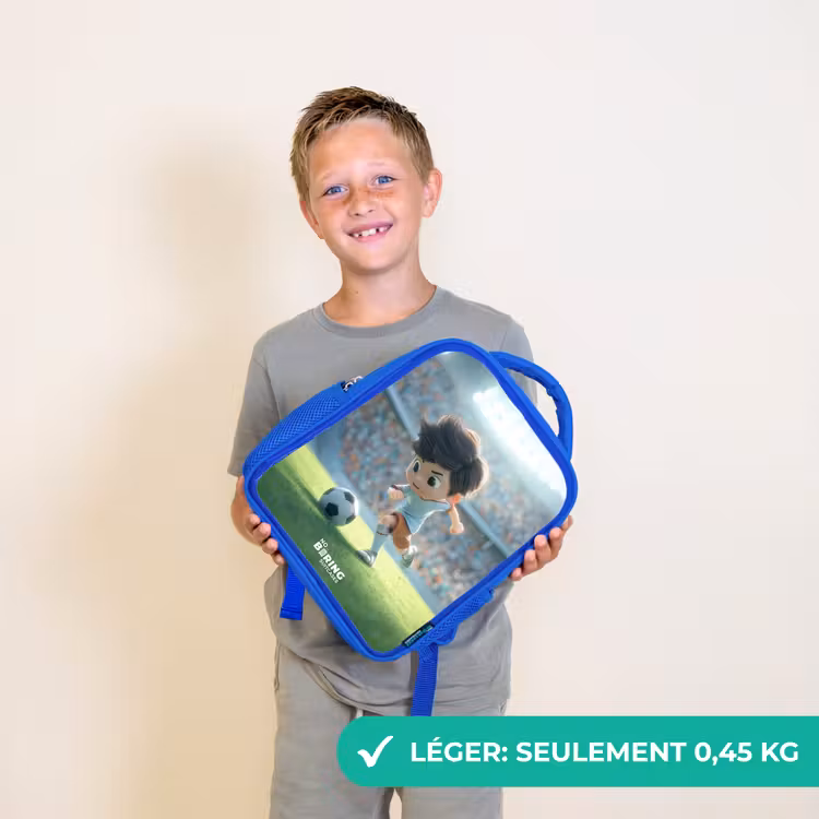Sac à dos enfant - Bleu - Garçon - Football - Stade - Soleil — 3