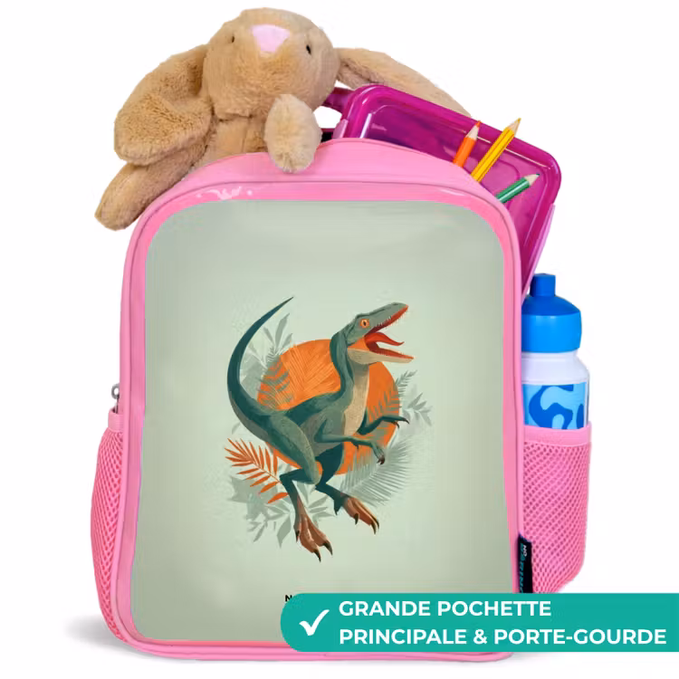 Sac à dos enfant - Rose - Animal - Dino - Nature — 2