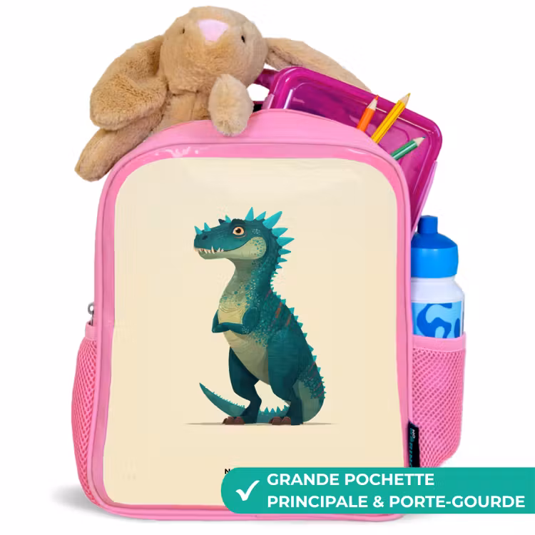 Sac à dos enfant - Rose - Dino - Animal - Bleu - Vert — 2