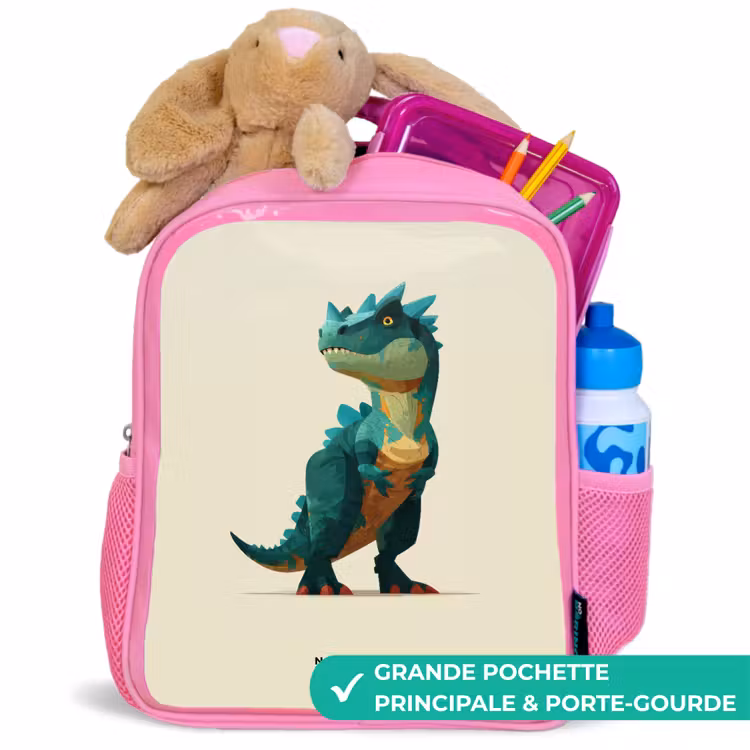 Sac à dos enfant - Rose - Dino - Animal - Vert — 2