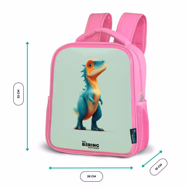 Sac à dos enfant - Rose - Dino - Animal - Vert - Orange — 3