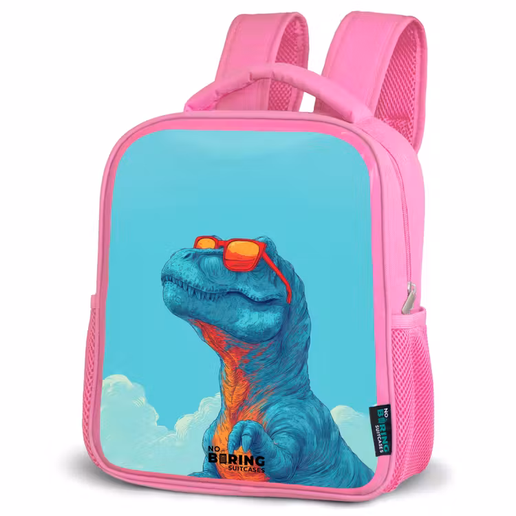 Sac à dos enfant - Rose - Dino - Lunettes de soleil - Bleu — 4