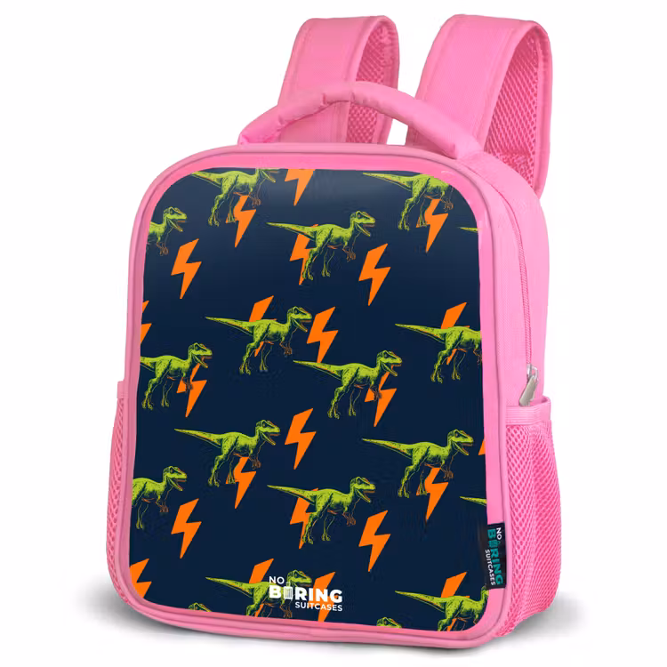 Sac à dos enfant - Rose - Dinos - Foudre - Animaux - Bleu — 4