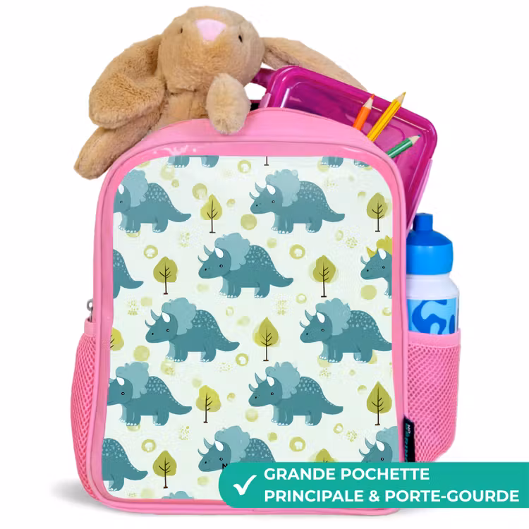 Sac à dos enfant - Rose - Dinos - Motif - Nature — 2