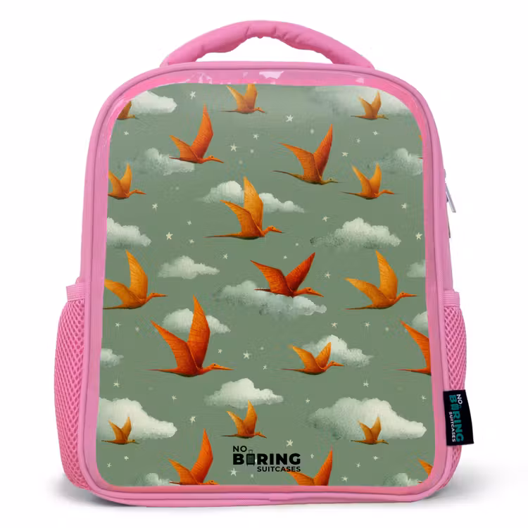 Sac à dos enfant - Rose - Motif - Dino - Ptérosaures — 1