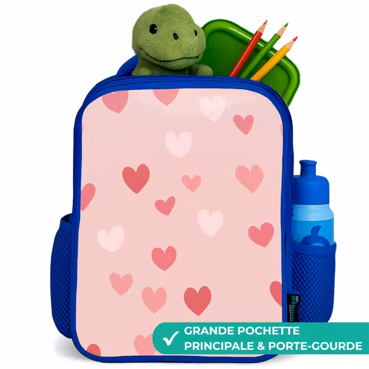 Sac à dos enfant - Bleu - Cœurs — 5