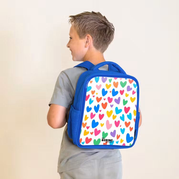 Sac à dos enfant - Bleu - Coeurs colorés — 2