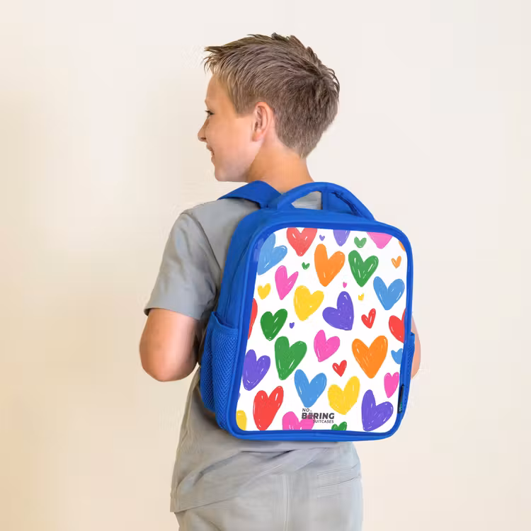 Sac à dos enfant - Bleu - Coeurs colorés — 2
