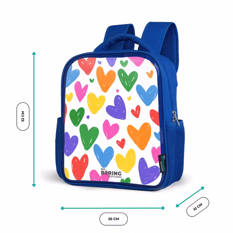 Sac à dos enfant - Bleu - Coeurs colorés — 6
