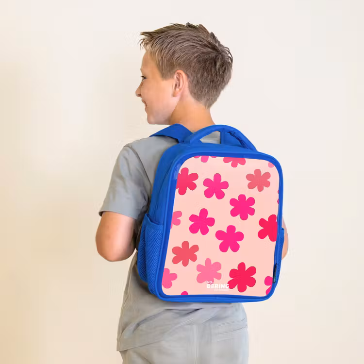Sac à dos enfant - Bleu - Fleurs roses — 2