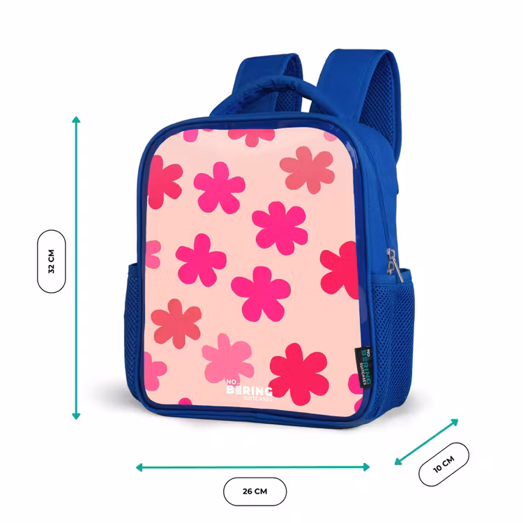 Sac à dos enfant - Bleu - Fleurs roses — 6