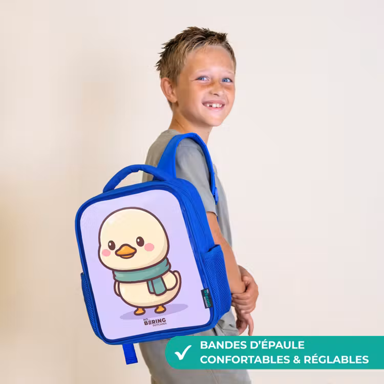 Sac à dos enfant - Bleu - Kawai - Canard - Echarpe — 4