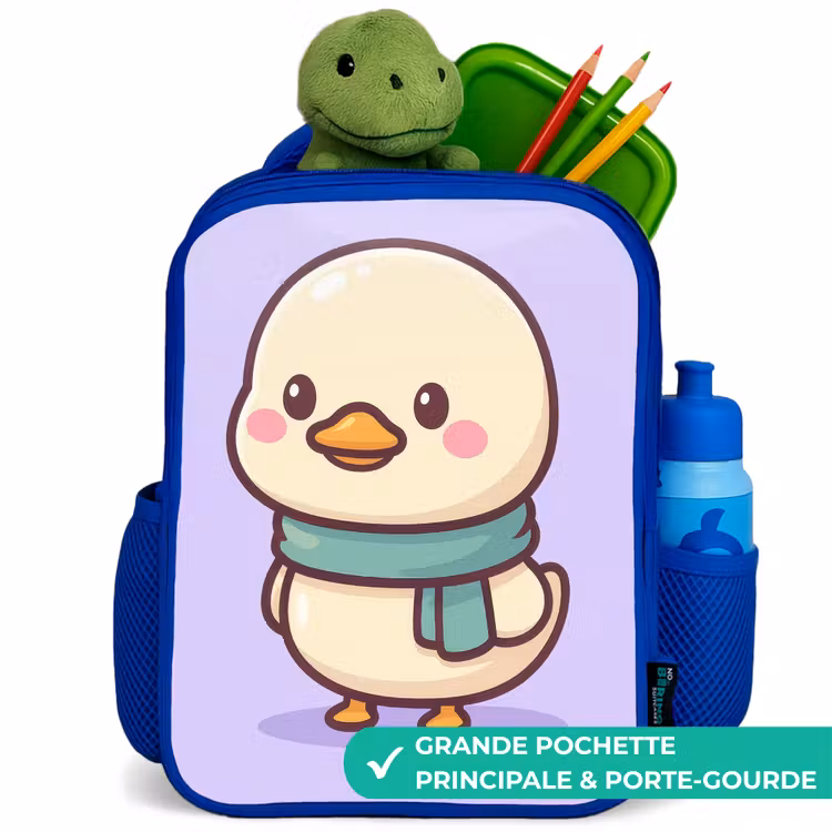 Sac à dos enfant - Bleu - Kawai - Canard - Echarpe — 5