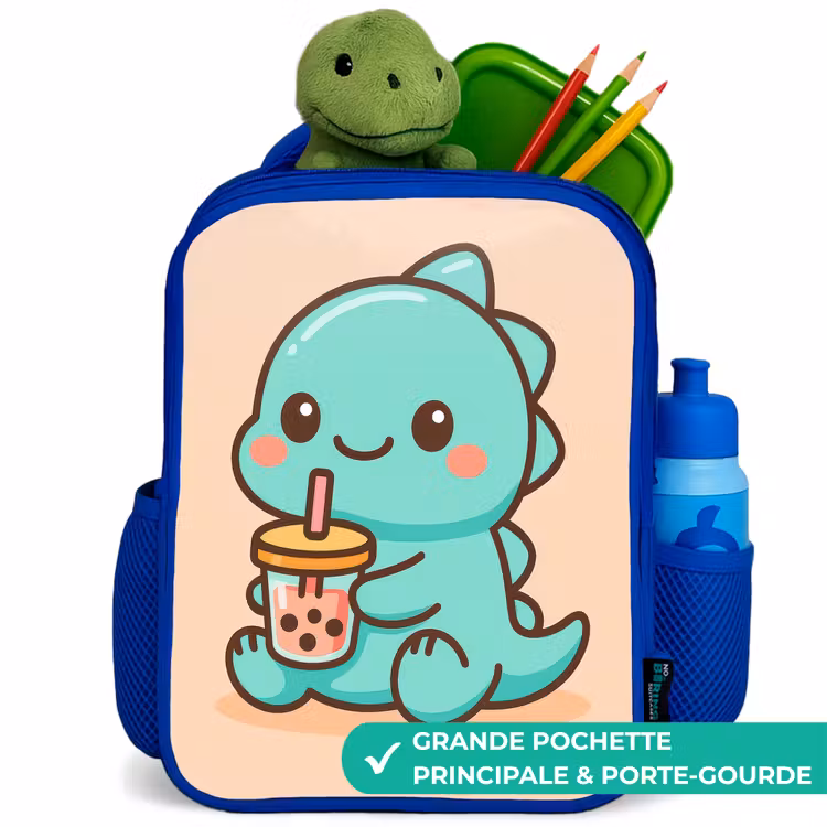 Sac à dos enfant - Bleu - Kawai - Dino - Bubbletea — 5