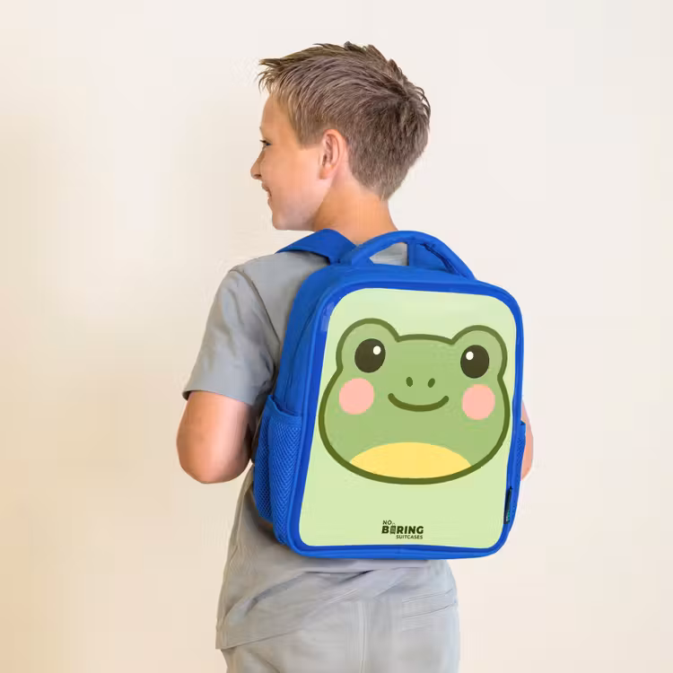Sac à dos enfant - Bleu - Kawai - Grenouille - Vert — 2