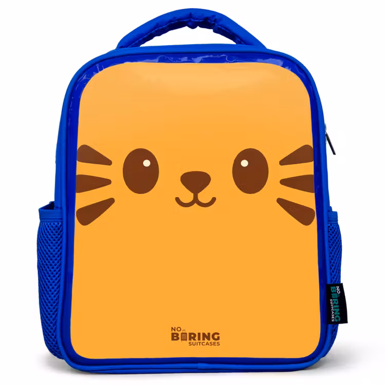 Sac à dos enfant - Bleu - Kawai - Tiger - Orange — 1