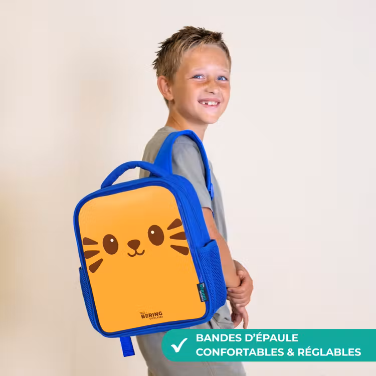 Sac à dos enfant - Bleu - Kawai - Tiger - Orange — 4