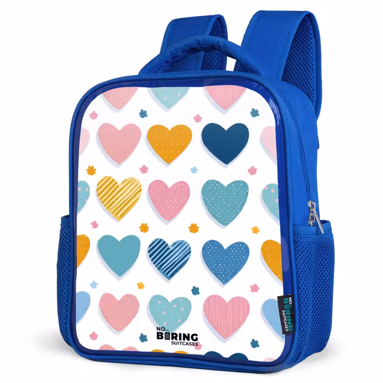 Sac à dos enfant - Bleu - Motif en forme de cœur — 7