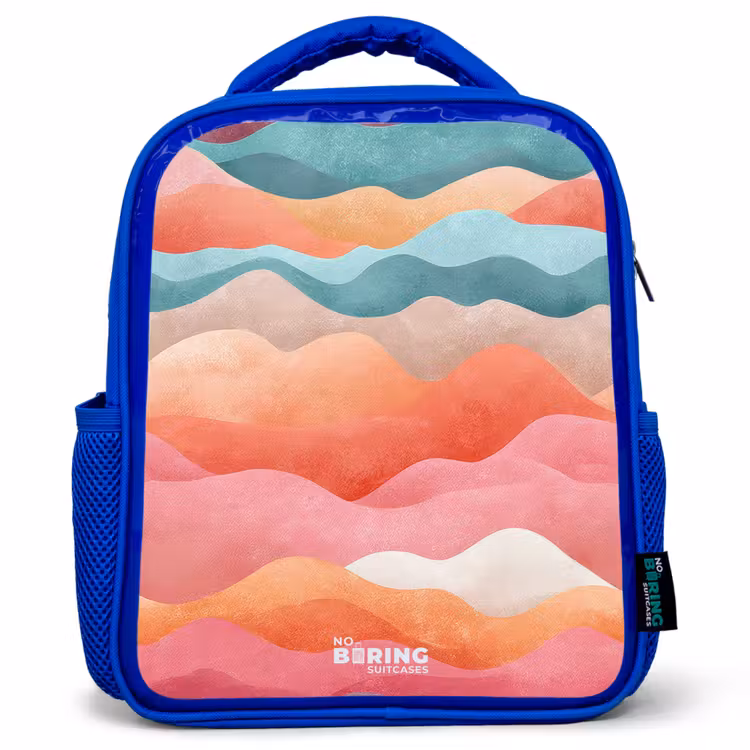 Sac à dos enfant - Bleu - Vagues abstraites — 1