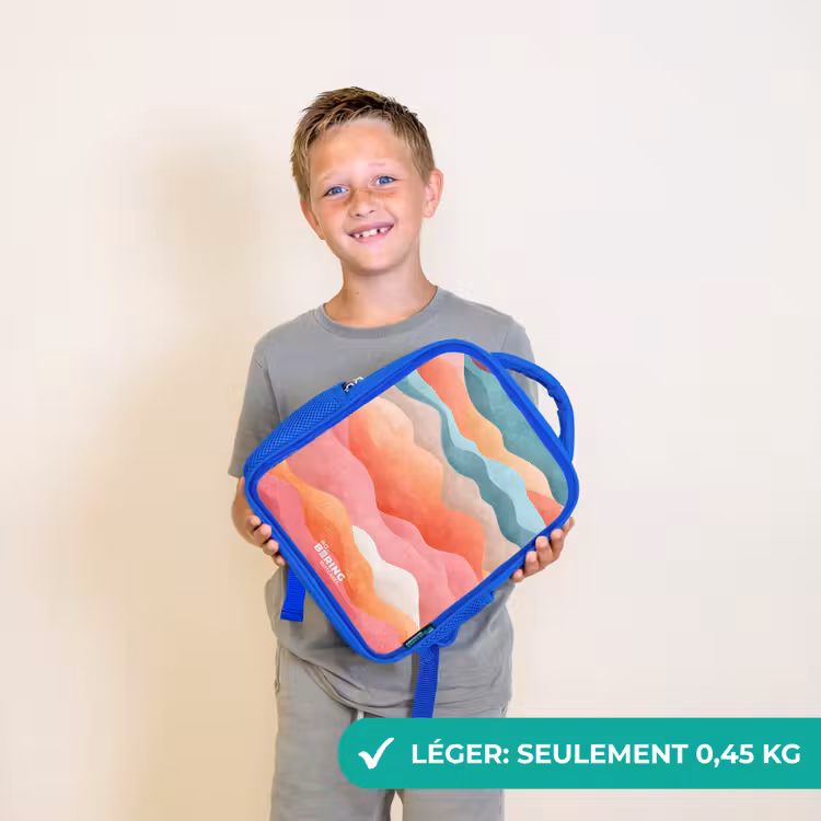 Sac à dos enfant - Bleu - Vagues abstraites — 3