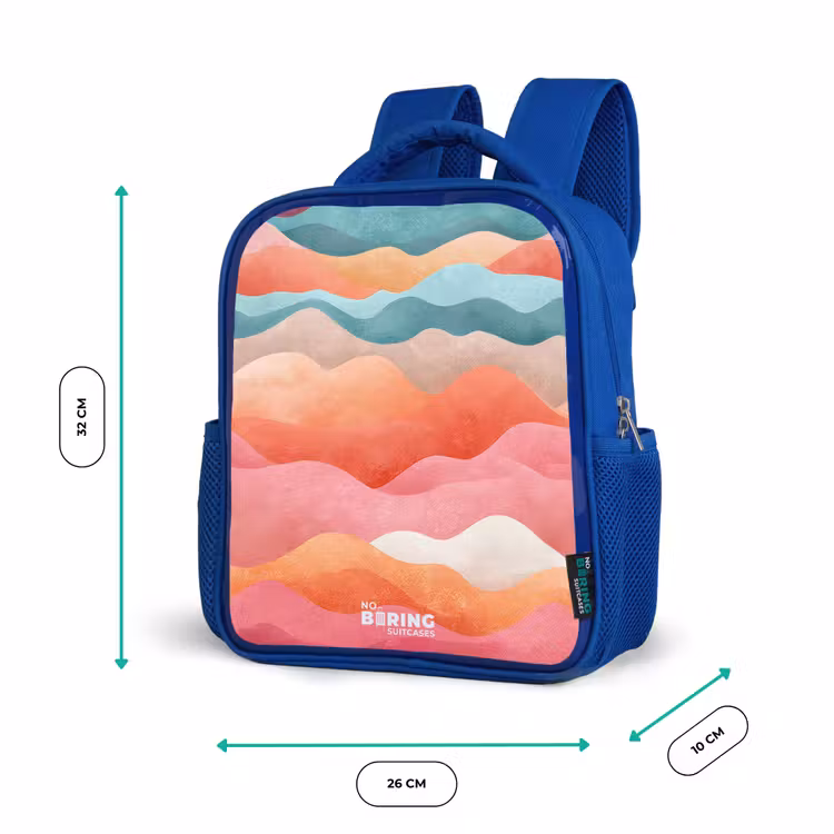 Sac à dos enfant - Bleu - Vagues abstraites — 6