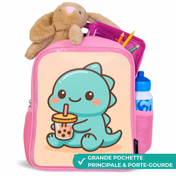 Sac à dos enfant - Rose - Kawai - Dino - Bubbletea — 2