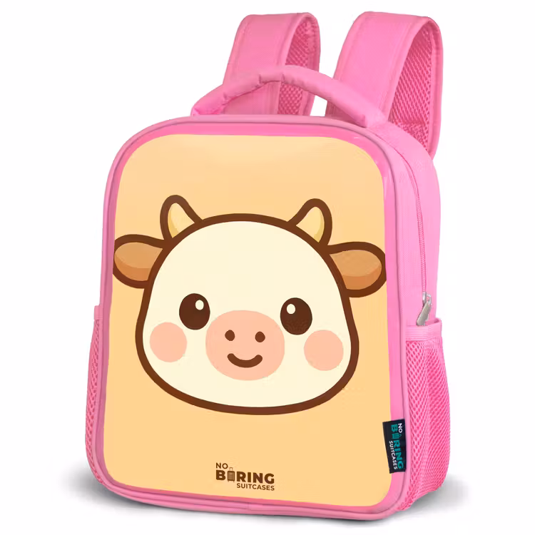 Sac à dos enfant - Rose - Kawai - Vache - Marron — 4