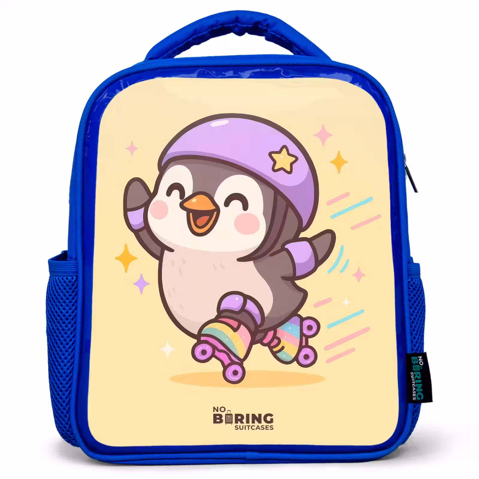 Sac à dos enfant - Bleu - Kawai - Pingouin - Patins à roulettes — 1