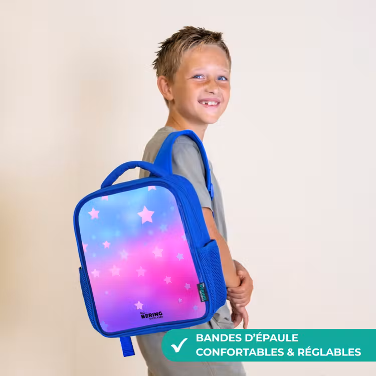 Sac à dos enfant - Bleu - Étoiles - Rose - Bleu — 4