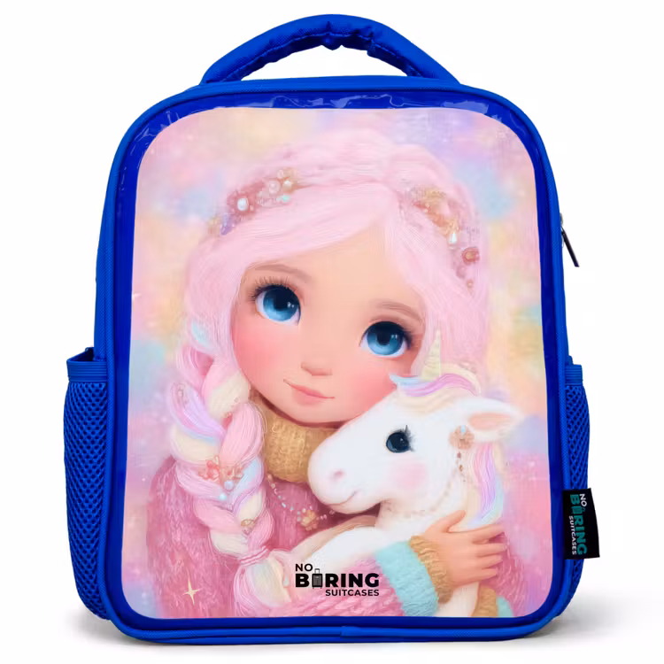 Sac à dos enfant - Bleu - Fille - Licorne - Rose — 1