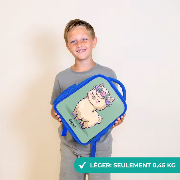 Sac à dos enfant - Bleu - Kawai - Alpaga - Vert — 3