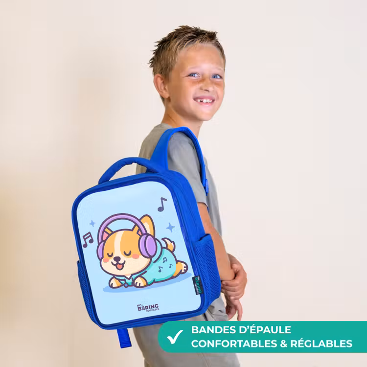 Sac à dos enfant - Bleu - Kawai - Chien - Musique — 4