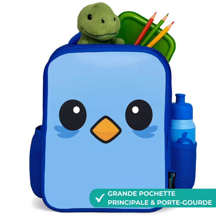 Sac à dos enfant - Bleu - Kawai - Oiseau - Bleu — 5
