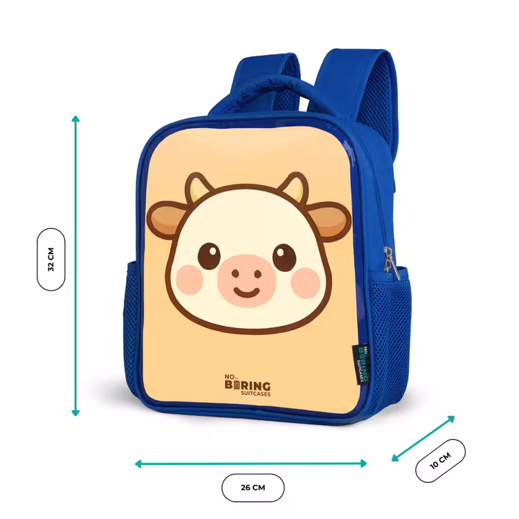 Sac à dos enfant - Bleu - Kawai - Vache - Marron — 6
