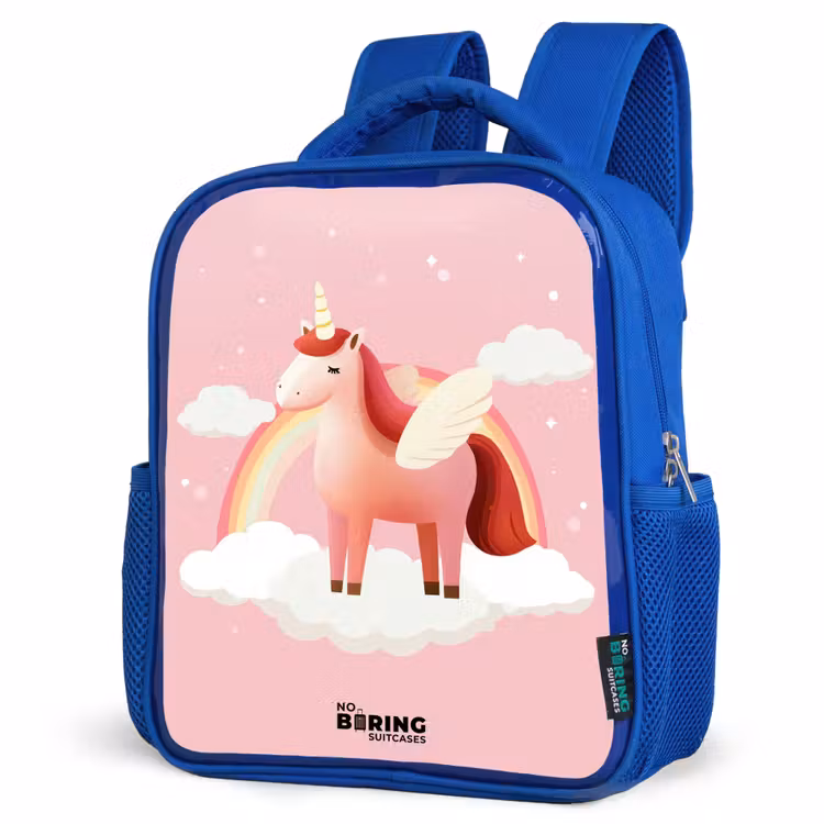 Sac à dos enfant - Bleu - Licorne - Ailes - Rose - Arc-en-ciel — 7