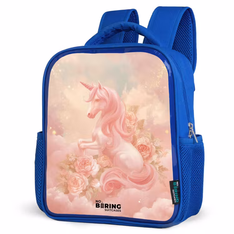 Sac à dos enfant - Bleu - Licorne - Nuages - Rose — 7