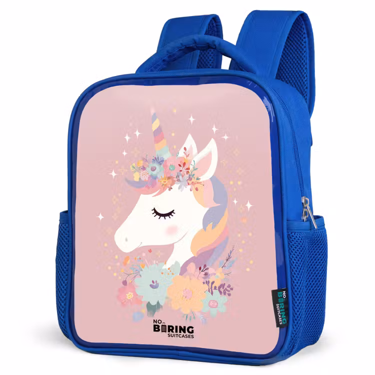 Sac à dos enfant - Bleu - Licorne - Rose - Fleurs — 7