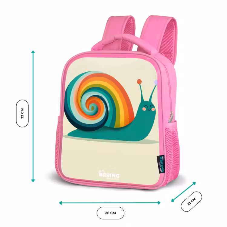 Sac à dos enfant - Rose - Escargot - Arc-en-ciel - Coloré — 3
