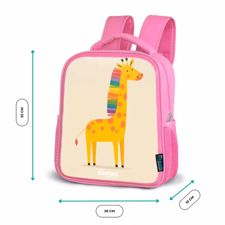 Sac à dos enfant - Rose - Girafe - Animal - Coloré — 3