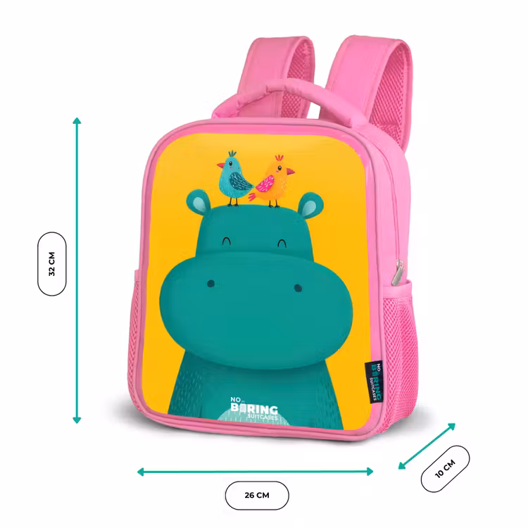 Sac à dos enfant - Rose - Hippo - Oiseaux - Jaune — 3