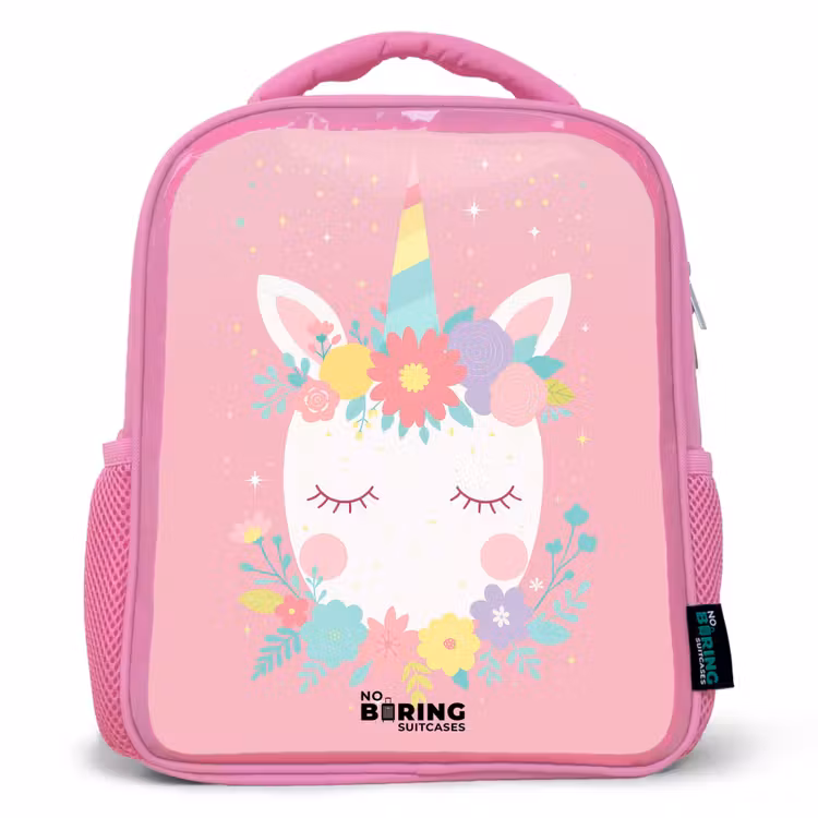 Sac à dos enfant - Rose - Licorne - Fleurs - Rose — 1