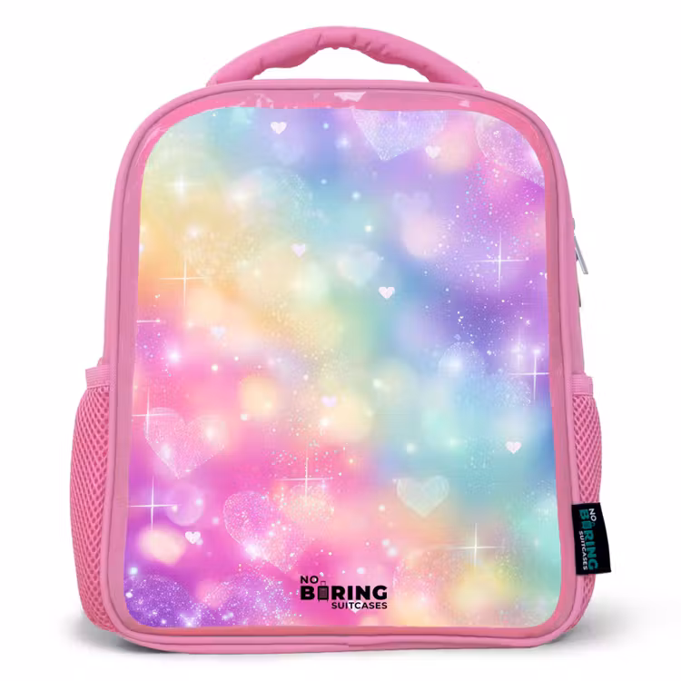 Sac à dos enfant - Rose - Lumière - Arc-en-ciel - Cœurs — 1