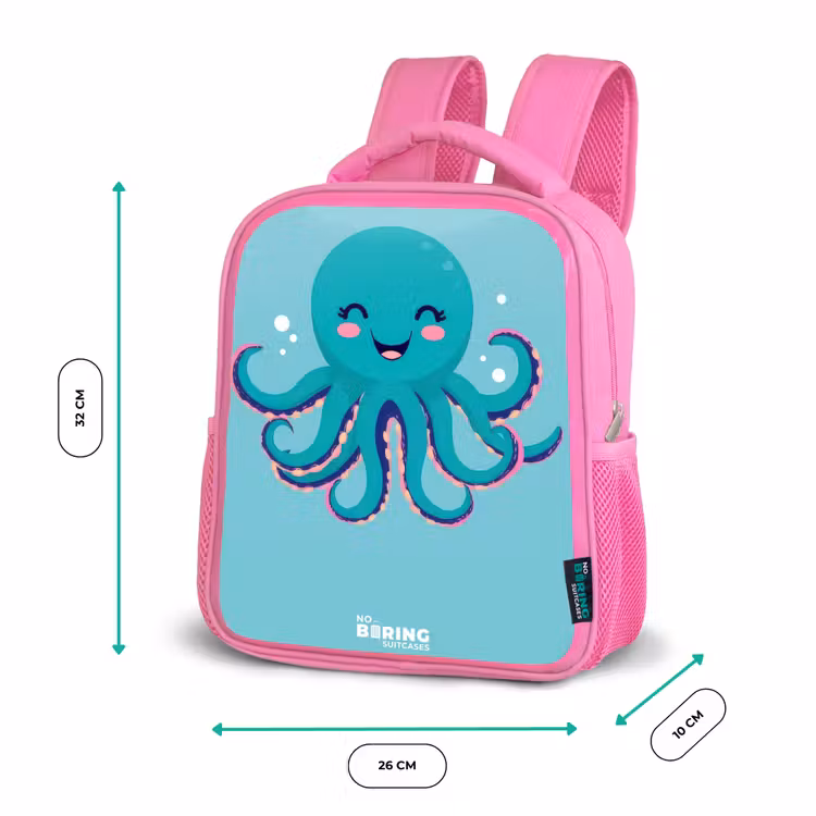 Sac à dos enfant - Rose - Pieuvre - Eau - Bleu — 3