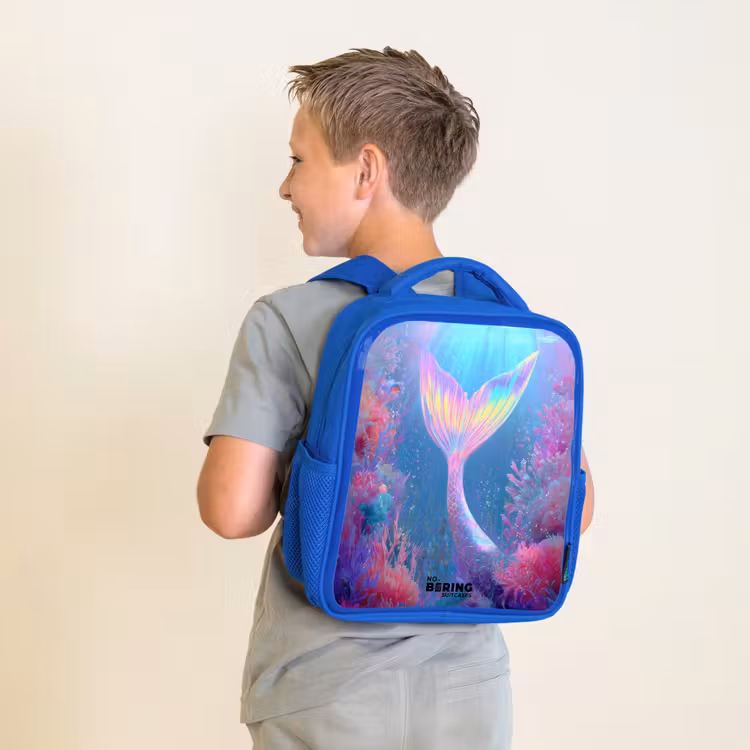 Sac à dos enfant - Bleu - Sirène - Corail - Eau — 2