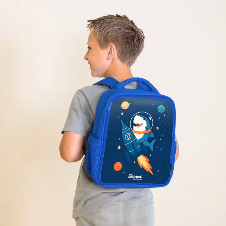 Sac à dos enfant - Bleu - Animal - Espace - Planète - Fusée — 2