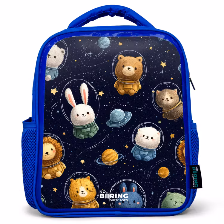 Sac à dos enfant - Bleu - Animaux - Astronaute - Planètes - Étoiles — 1