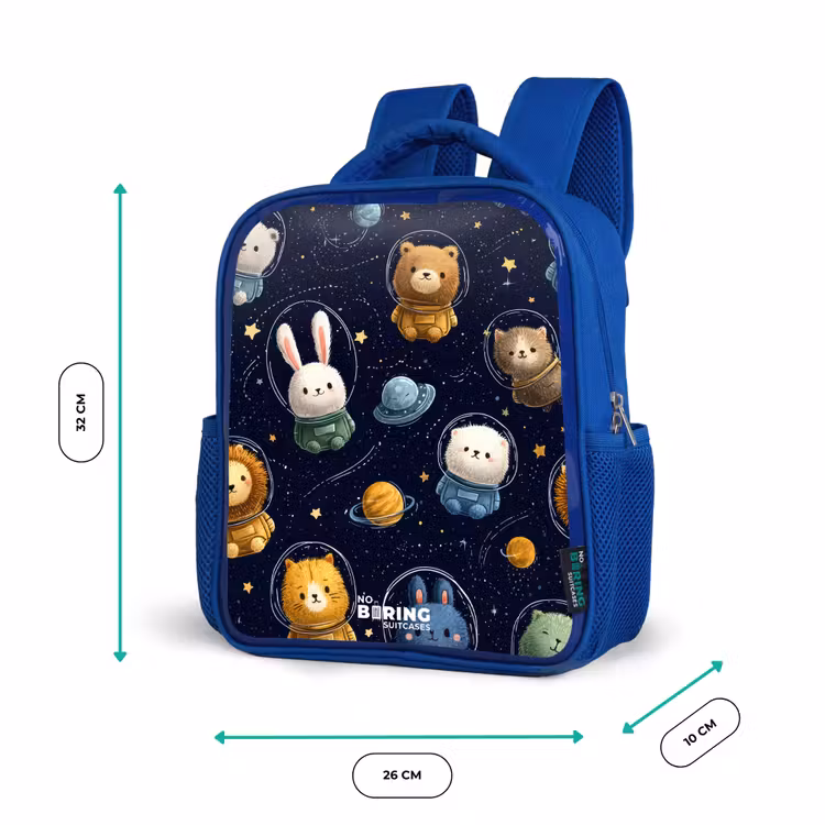 Sac à dos enfant - Bleu - Animaux - Astronaute - Planètes - Étoiles — 6