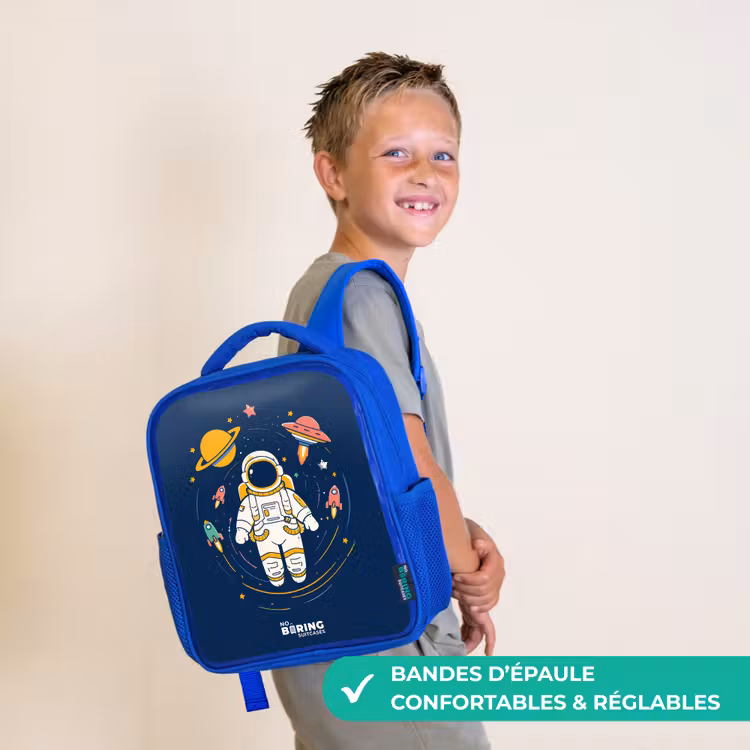 Sac à dos enfant - Bleu - Astronaute - Planète - Étoiles - Fusée — 4